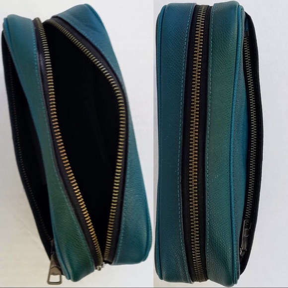 💼 Coach Teal Bleecker Leather Travel Case - Picture 2 of 7